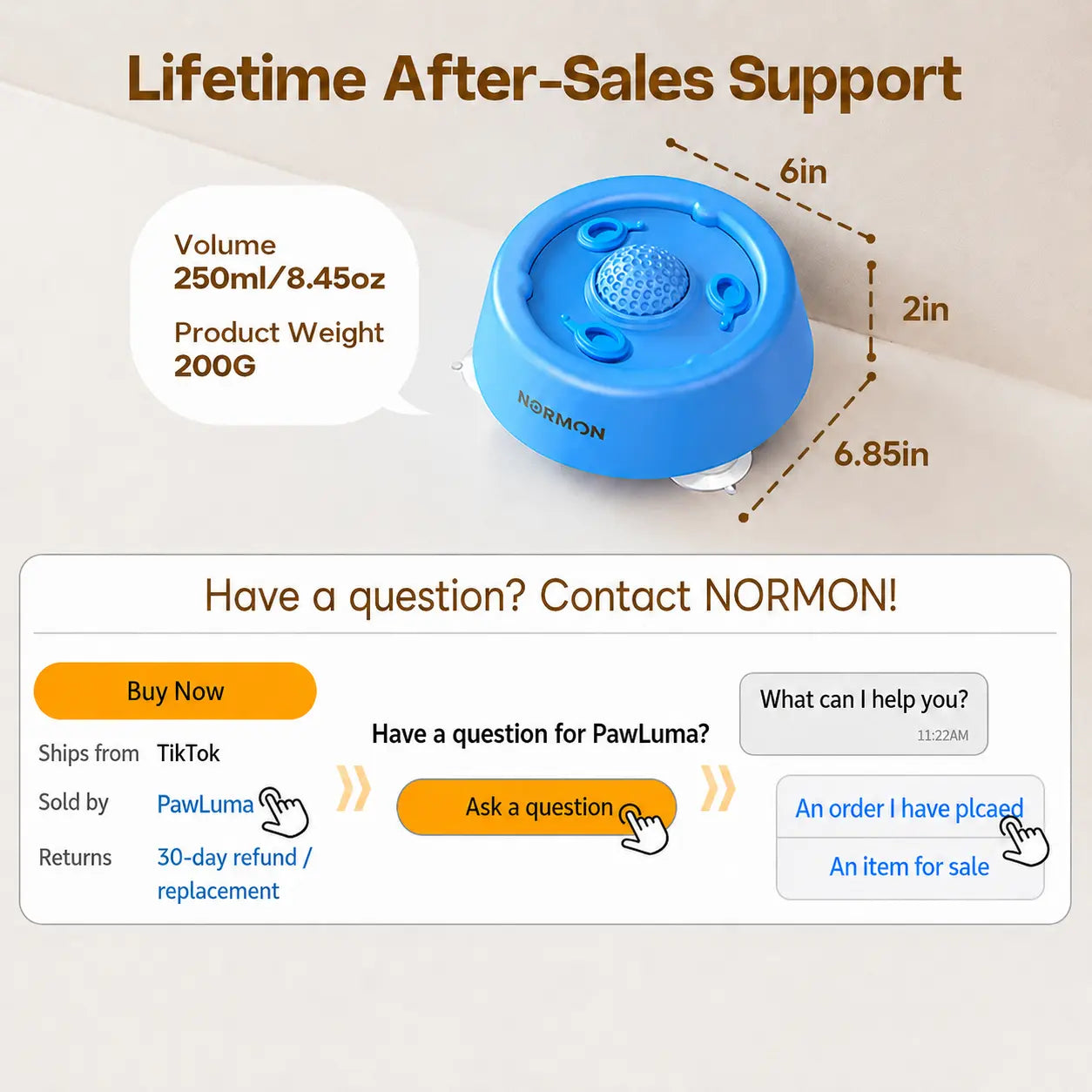 Normon No-Spill Slow Feeder Dog Bowl with Suction Base - Perfect for Bone Broth, Yogurt & Liquid Treats - Ideal for Puppies & Dogs of All Sizes