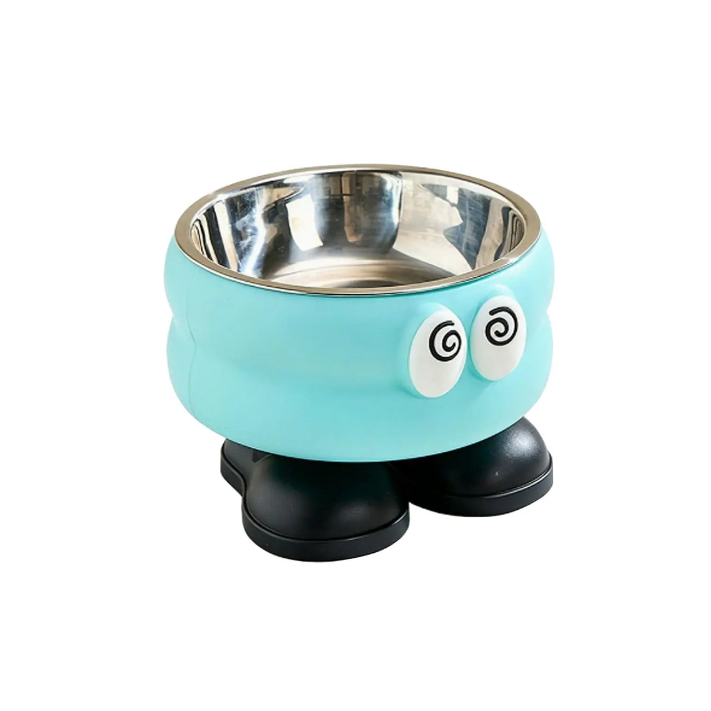 (Gifts Ship Separately)Elevated Pet Bowl with Cute Big Eyes, Detachable Stainless Steel Raised Feeding Dish, Pet Food Water Bowl with Feet, Neck Protector Feeder for Dogs Cats