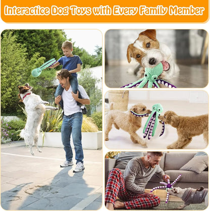 MRWJ Interactive Chew Plush Dog Toys - Chewable Squeak Toys, Durable Fabric, Soft Sound-Producing Mechanism for Large Dogs, Interactive Squeak Toys