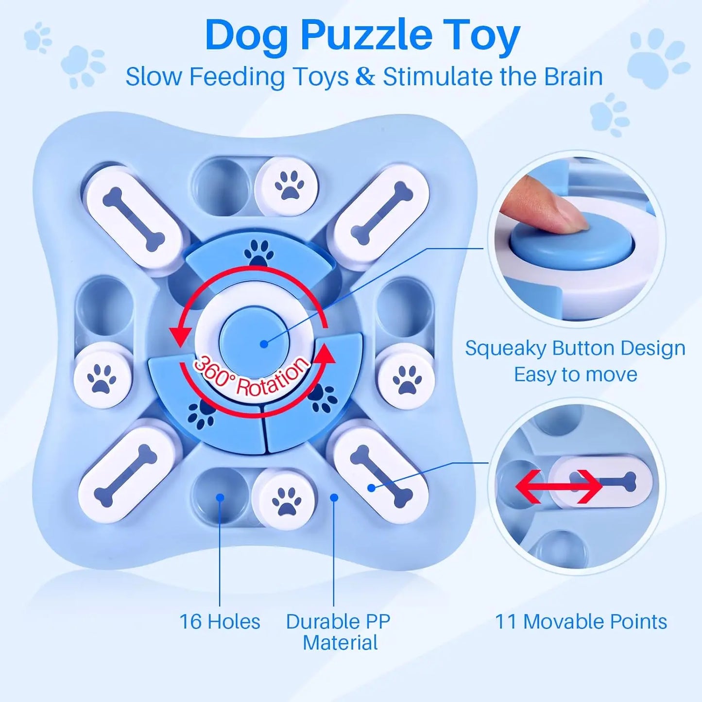 Dog Puzzle Toys, Interactive Treat Puzzle for IQ Training and Mental Enrichment, Large Medium Small Dog Toys for Brain Stimulation