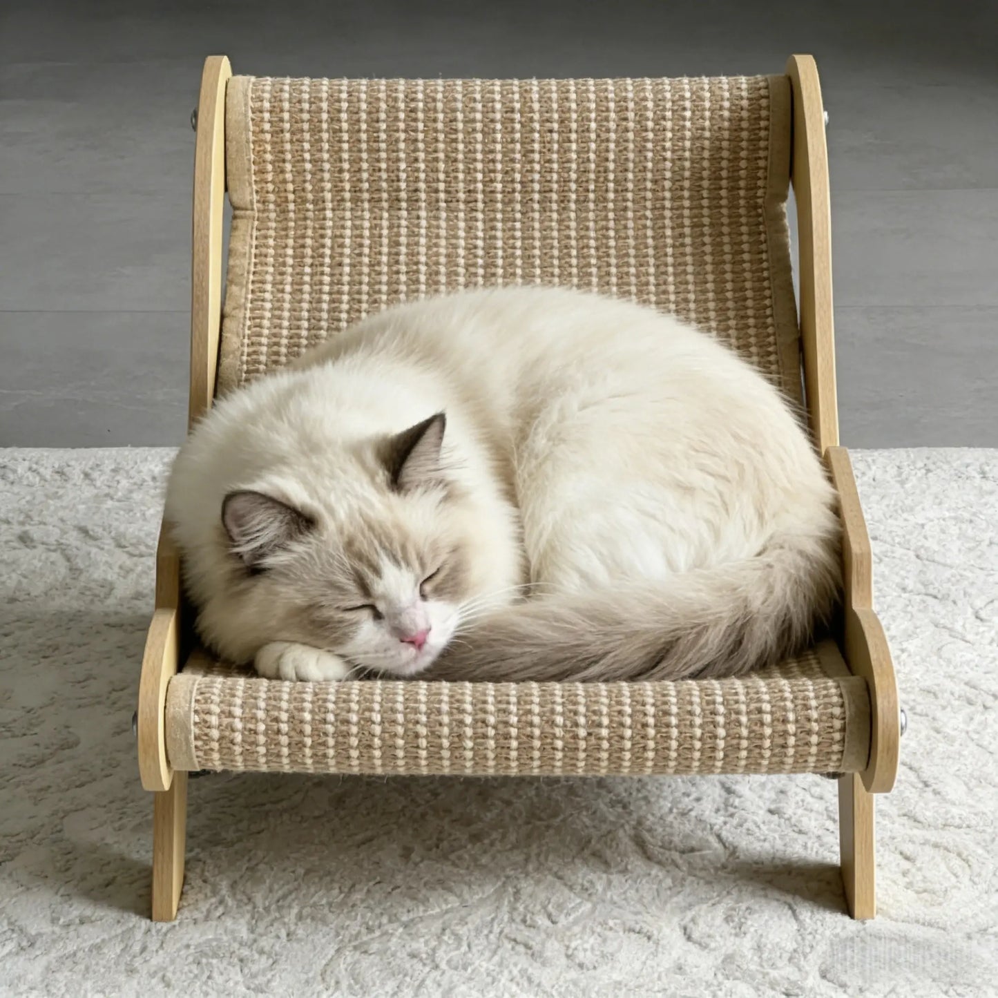 Multi-Functional Cat Scratching Board Rocker Bed, Natural Jute Material for Scratching and Relaxing, Indoor/Outdoor Pet Furniture 53X33X32 Cm