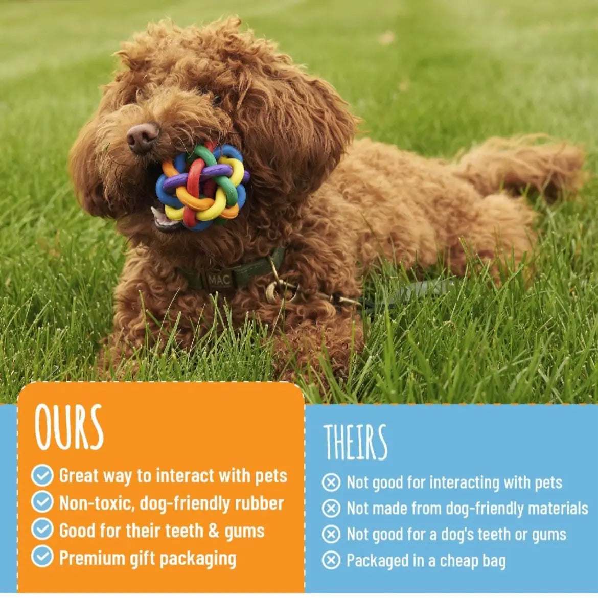 Fetch Toys for Dogs to Keep Them Occupied - Colorful Durable Dog Toy Bundle for Moderate Chewers - Puppy Enrichment Toys Promote Teeth Cleaning, Eliminate Boredom & Provide Hours of Fun - 4 Pack