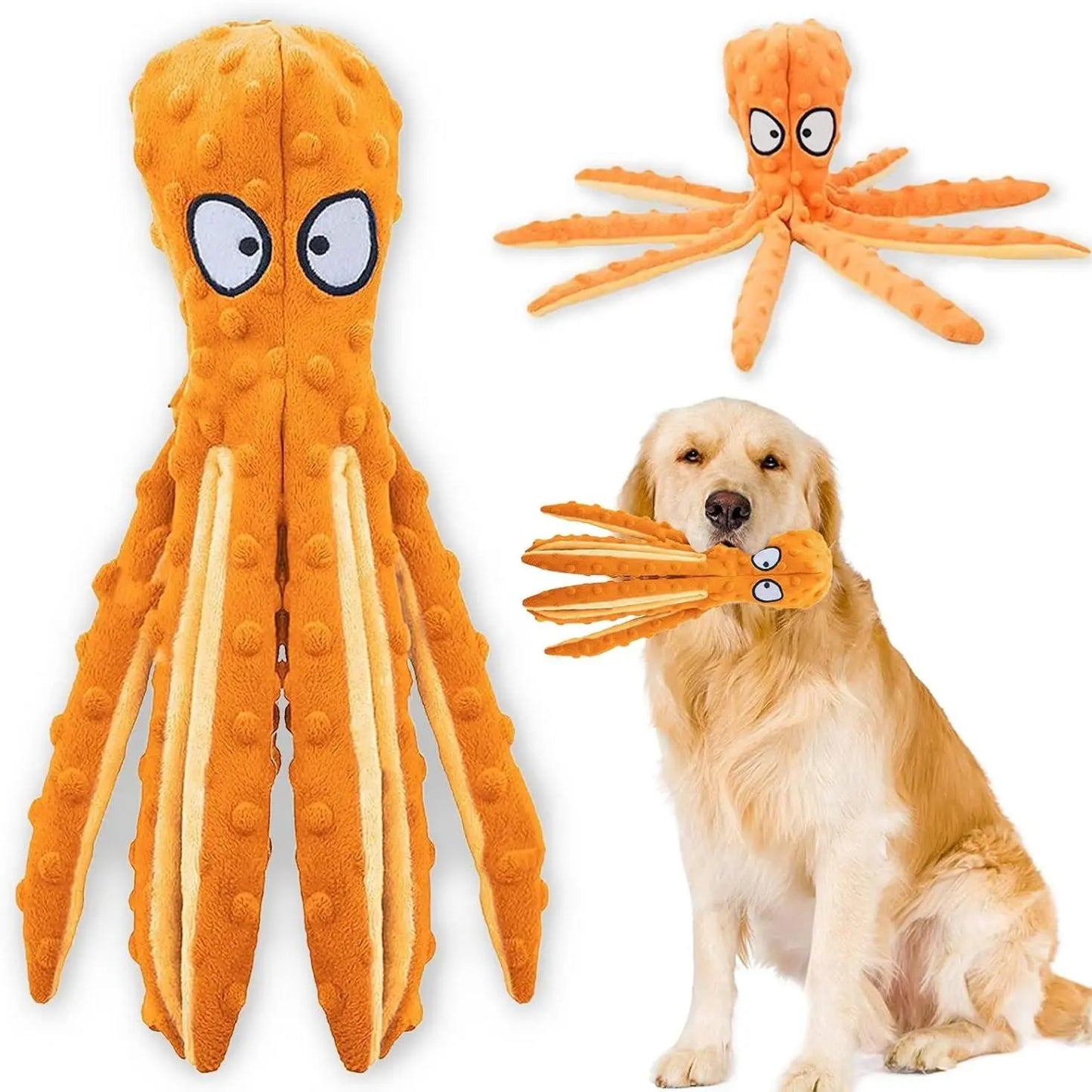 MRWJ Interactive Chew Plush Dog Toys - Chewable Squeak Toys, Durable Fabric, Soft Sound-Producing Mechanism for Large Dogs, Interactive Squeak Toys