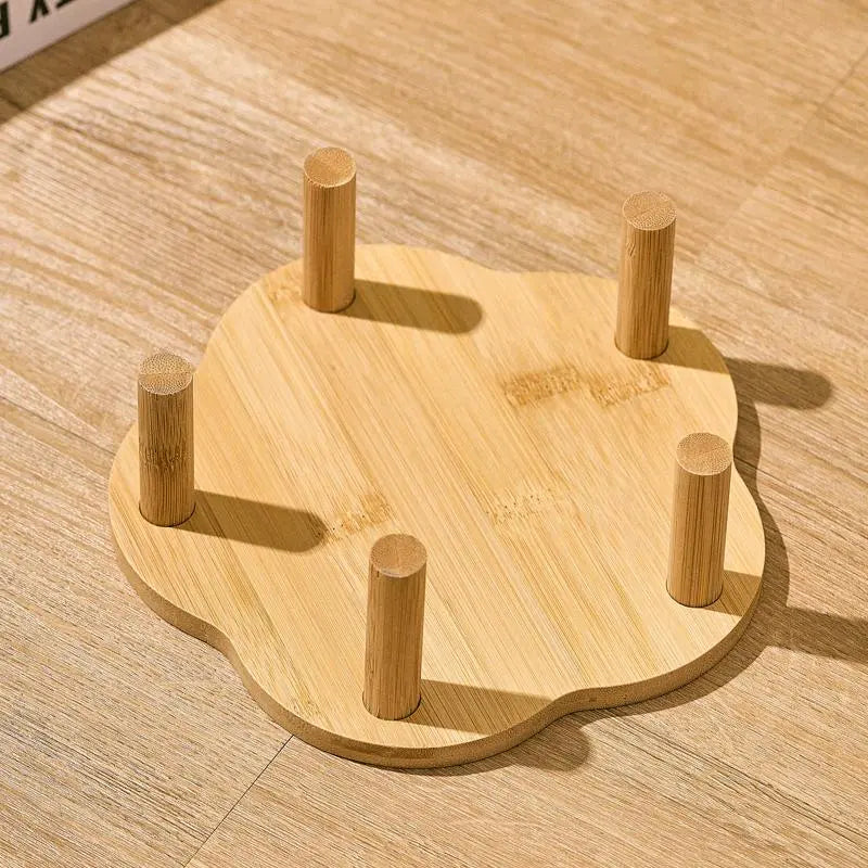 Flower Shaped Pet Feeding Bowl Feeder, 1 Count Pet Snack Bowl with Wooden Stand, Pet Feeding Supplies for Dog & Cat, Pet Supplies
