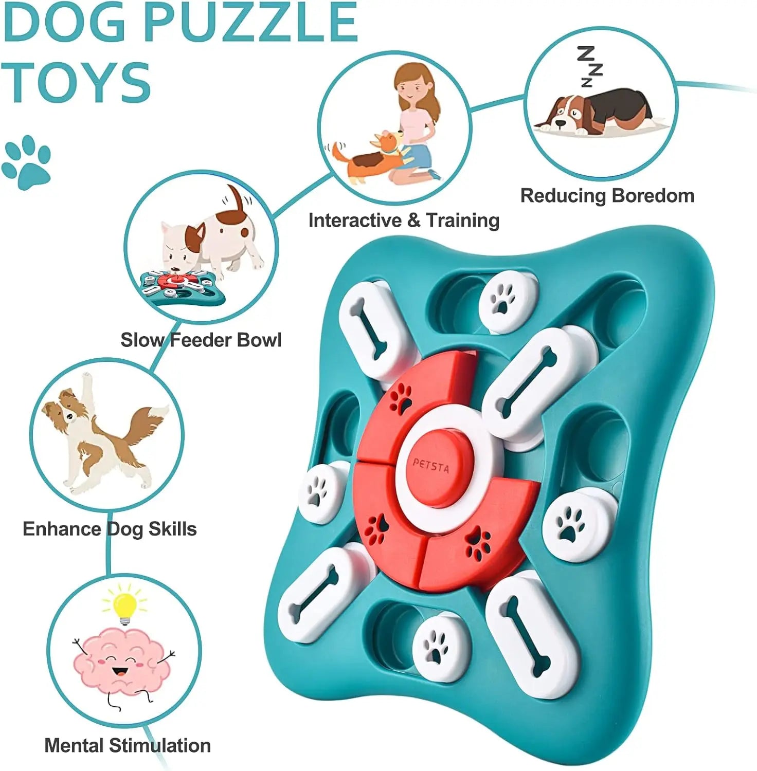 Chevaux Dog Toys, Treat Dispensing Dog Enrichment Toys, Interactive Dog Puzzle Toys to Keep Them Busy