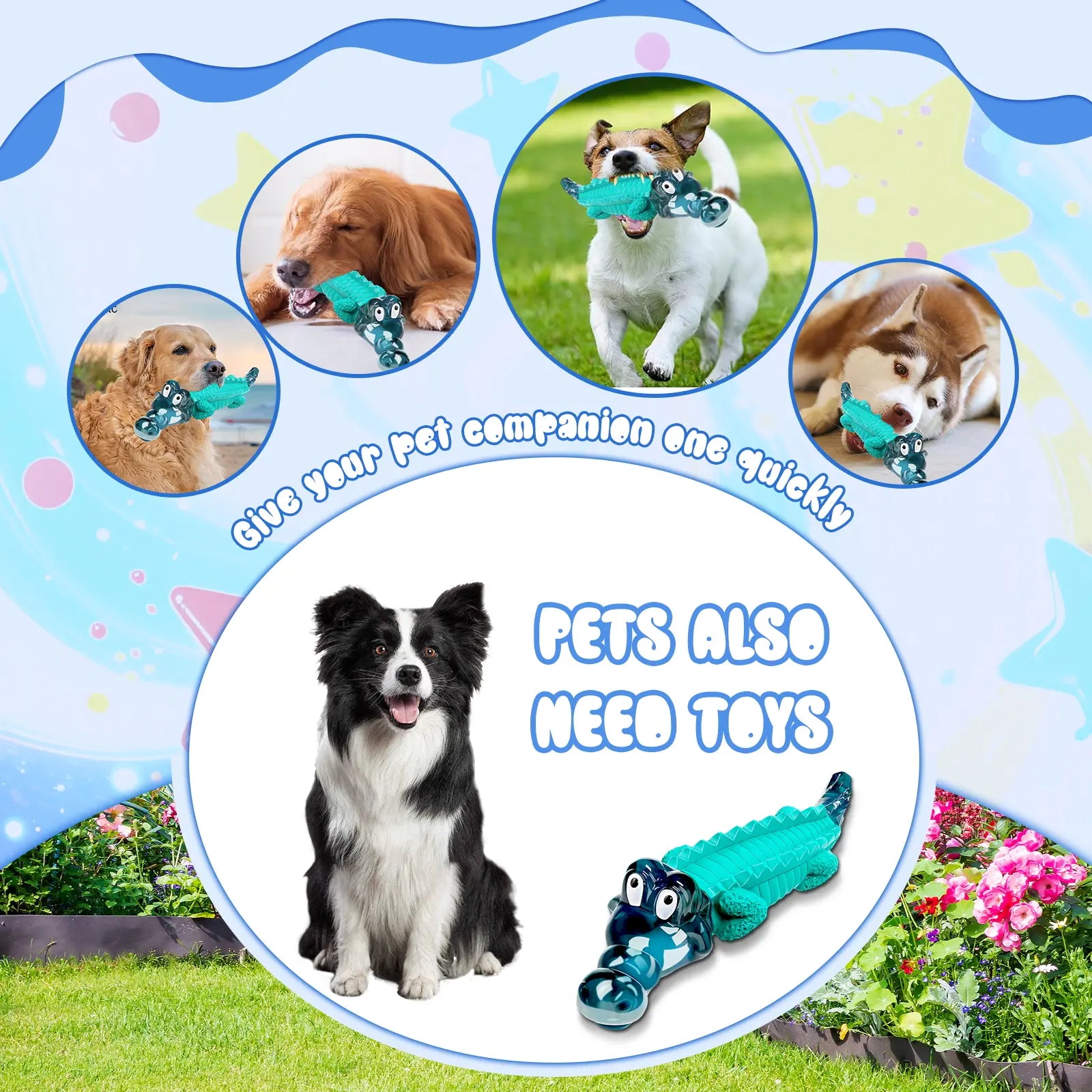Fuufome Indestructible Dog Chew Toys Forfuufome Aggressive Chewers - Large Alligator Design with Milk Aroma for Large Dogs to Reduce Anxiety and Boredom