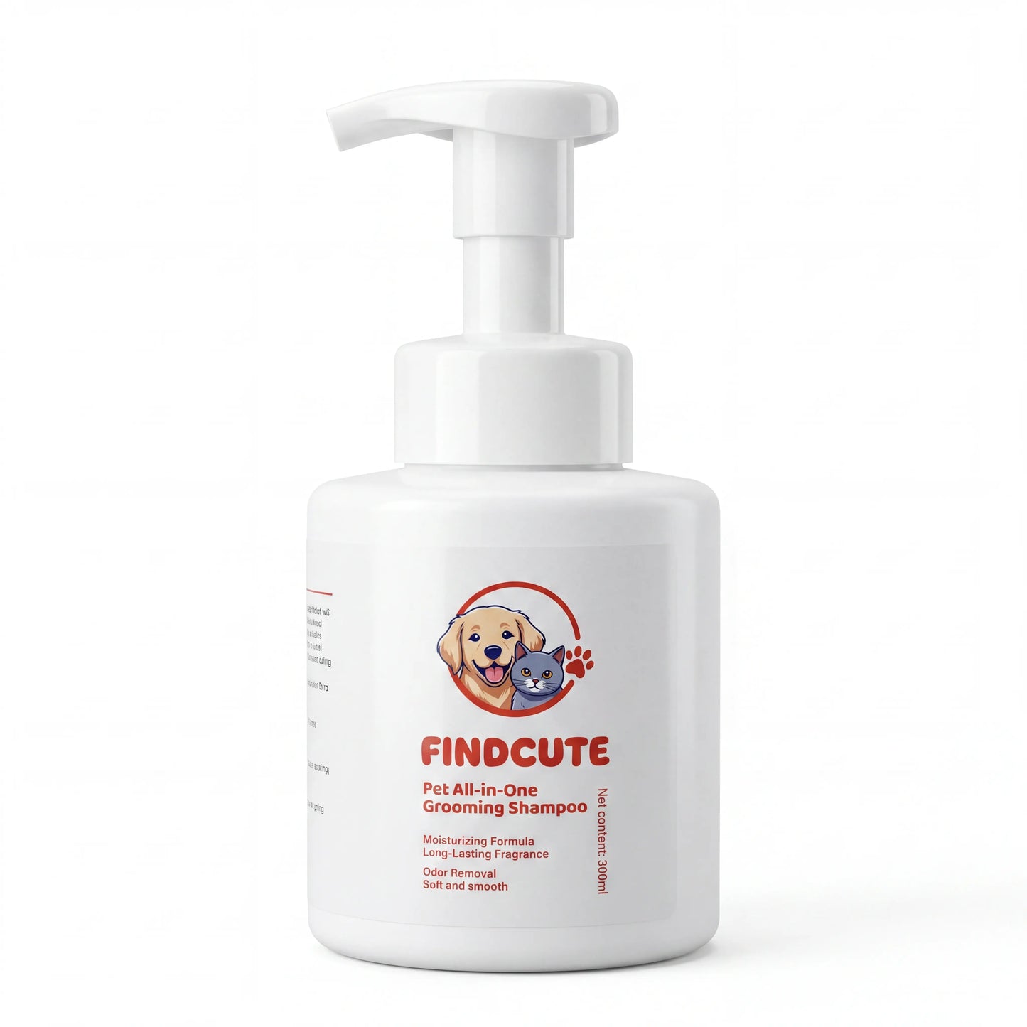FINDCUTE 10Oz Animal All-In-1 Grooming Shampoo - Pet Grooming Products for Dogs & Cats, Odor Removal, Dirt Cleaning, Itch Relief, Tangled Hair Softening, Moisturizes Coat, Long-Lasting Fresh Scent