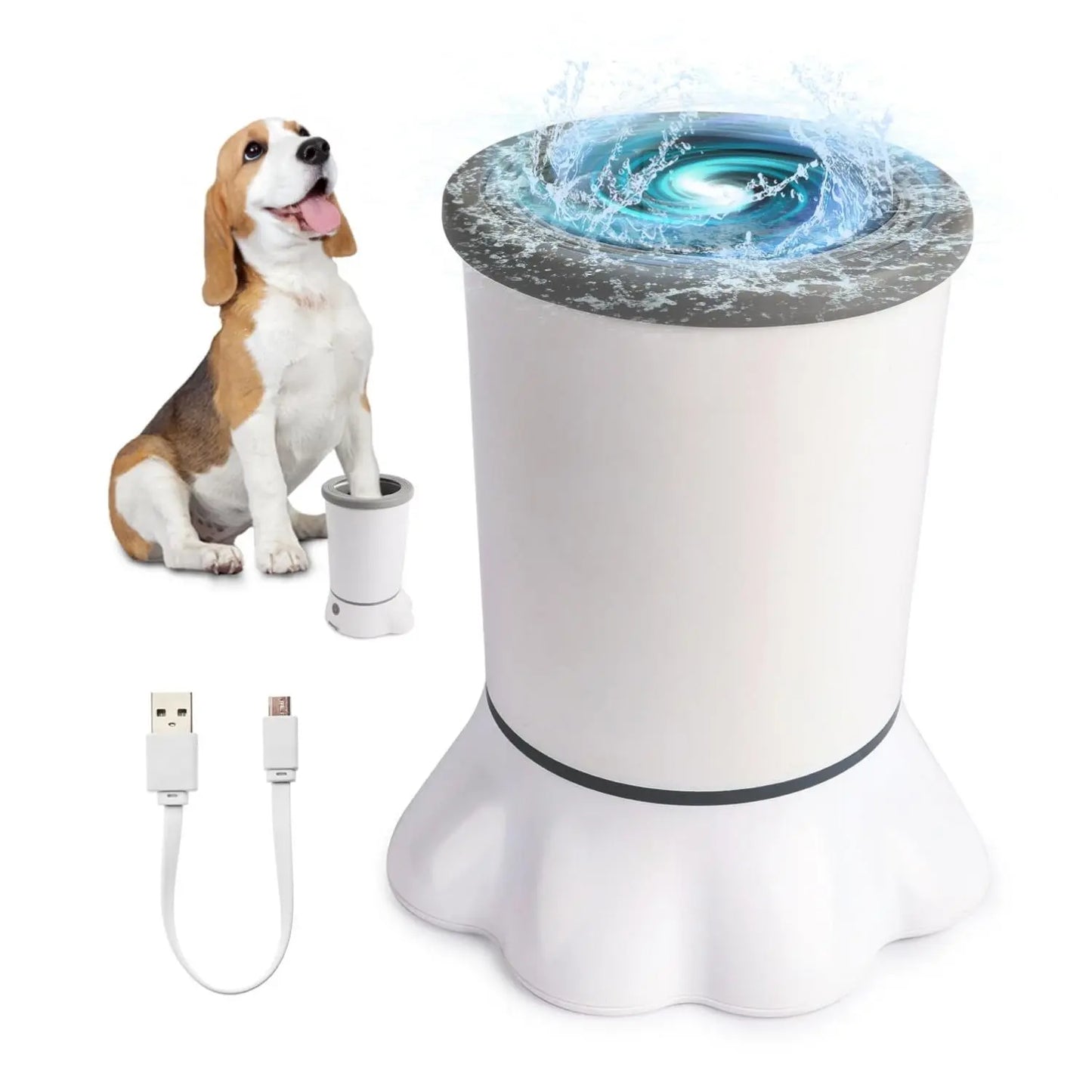 ALL for PAWS Electric Dog Paw Cleaner - Portable Mud Washer with Soft Silicone Brush, Two Speed Options & Suction Cup Base