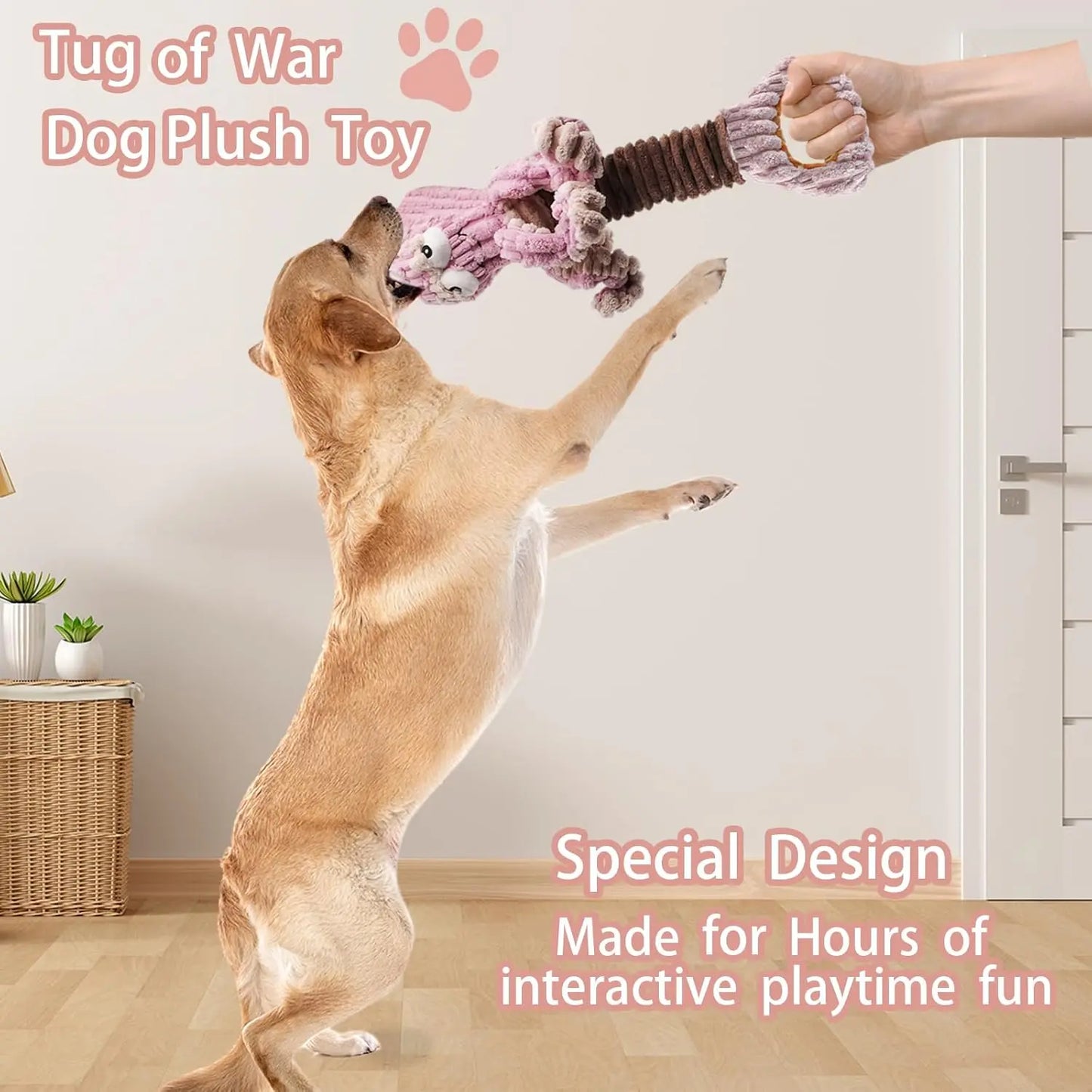 Squeaky Dog Toys, Octopus Dog Toy for Aggressive Chewers, Interactive Tug of War Puppy Toy to Keep Them Busy(Purple)