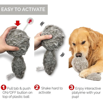 Doggie Tail Interactive Plush Dog Toys (Wiggles, Vibrates, and Barks, Stimulating Play)