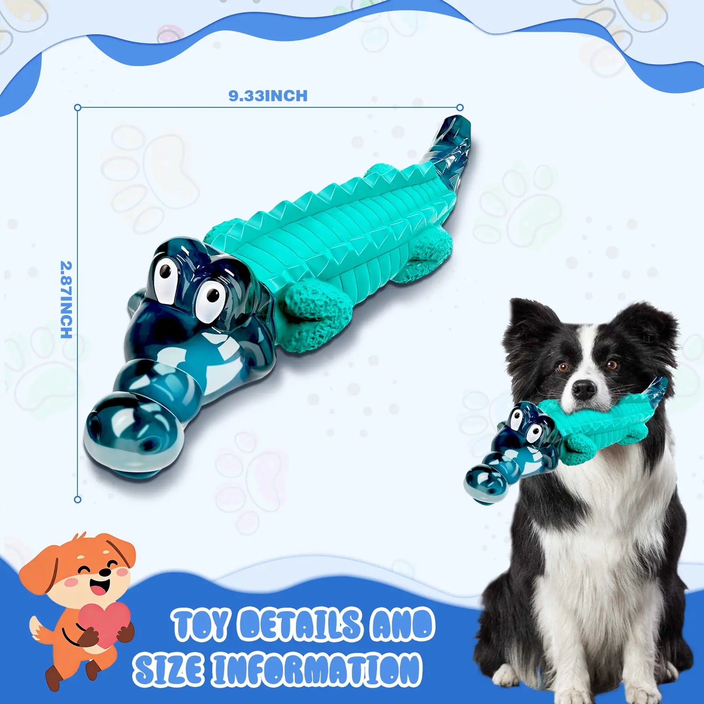 Fuufome Indestructible Dog Chew Toys Forfuufome Aggressive Chewers - Large Alligator Design with Milk Aroma for Large Dogs to Reduce Anxiety and Boredom