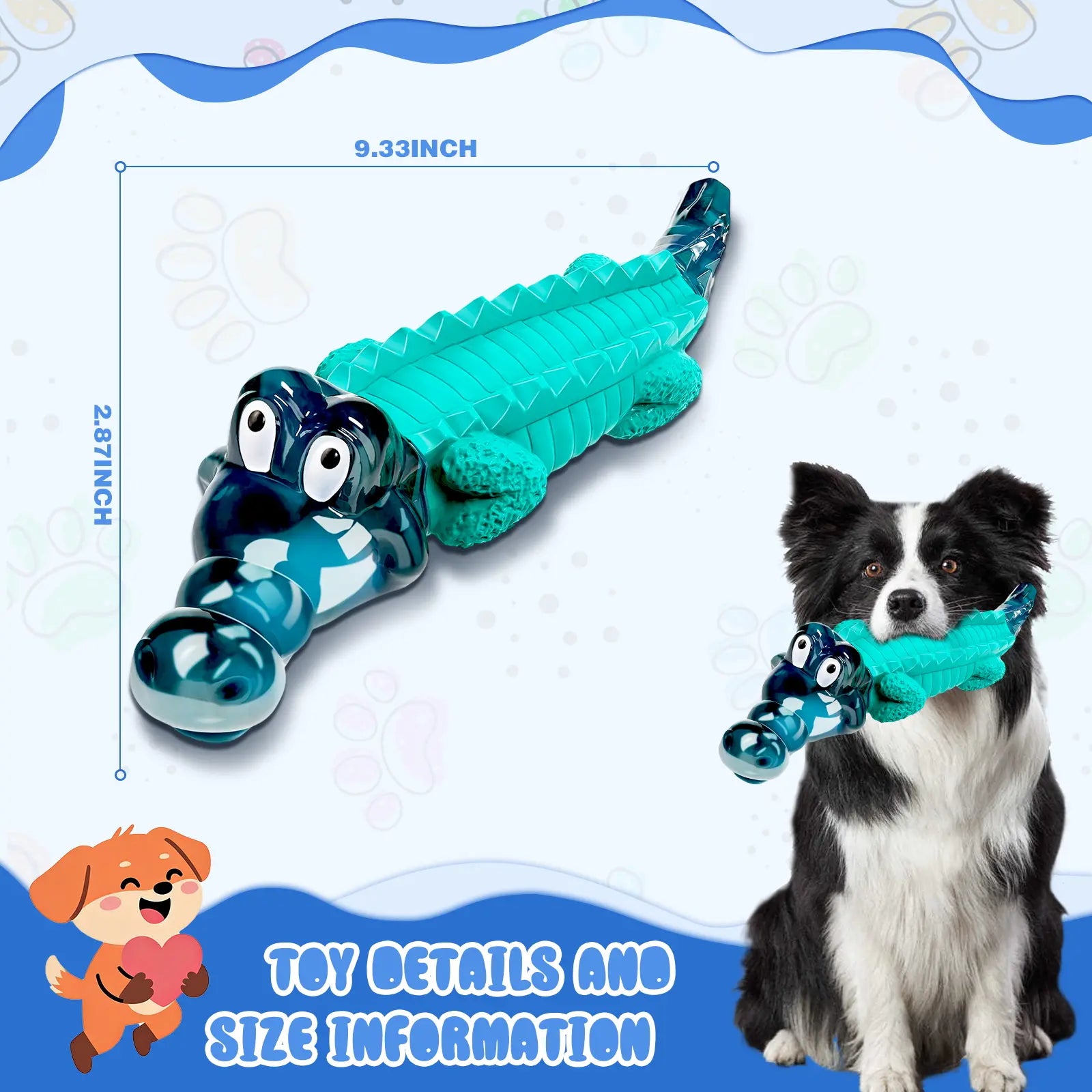 Fuufome Indestructible Dog Chew Toys Forfuufome Aggressive Chewers - Large Alligator Design with Milk Aroma for Large Dogs to Reduce Anxiety and Boredom