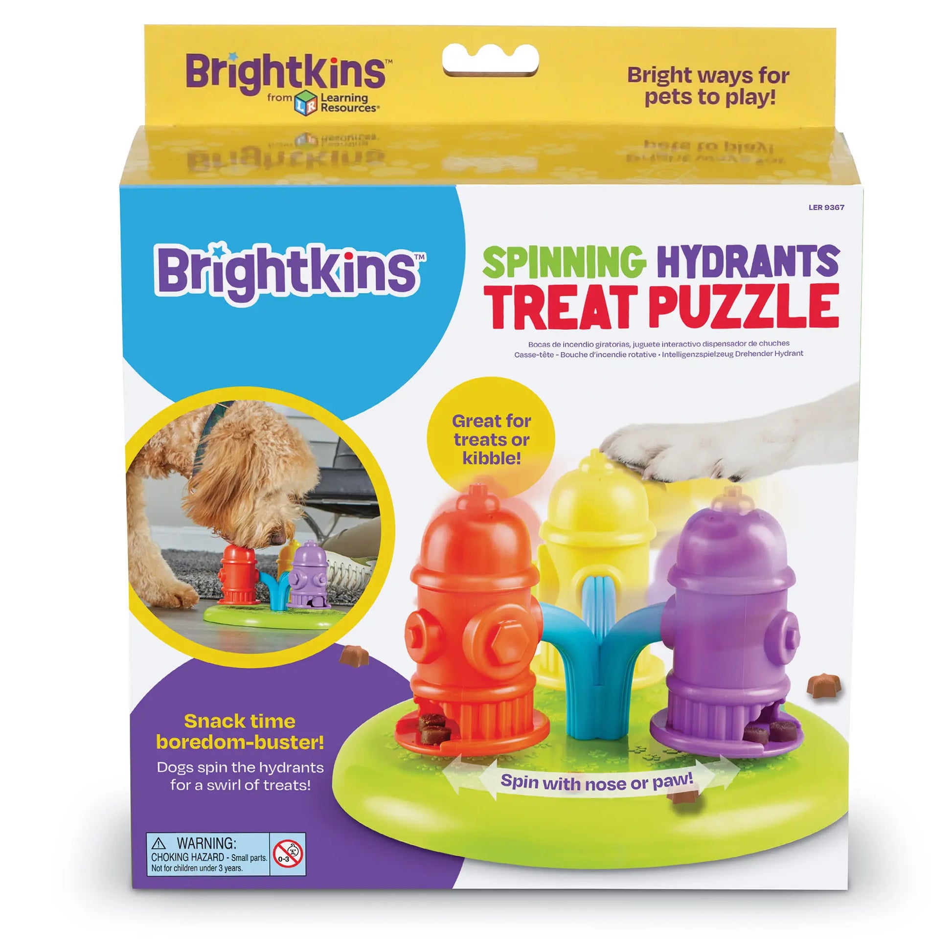 Brightkins Spinning Hydrants Dog Treat Puzzle