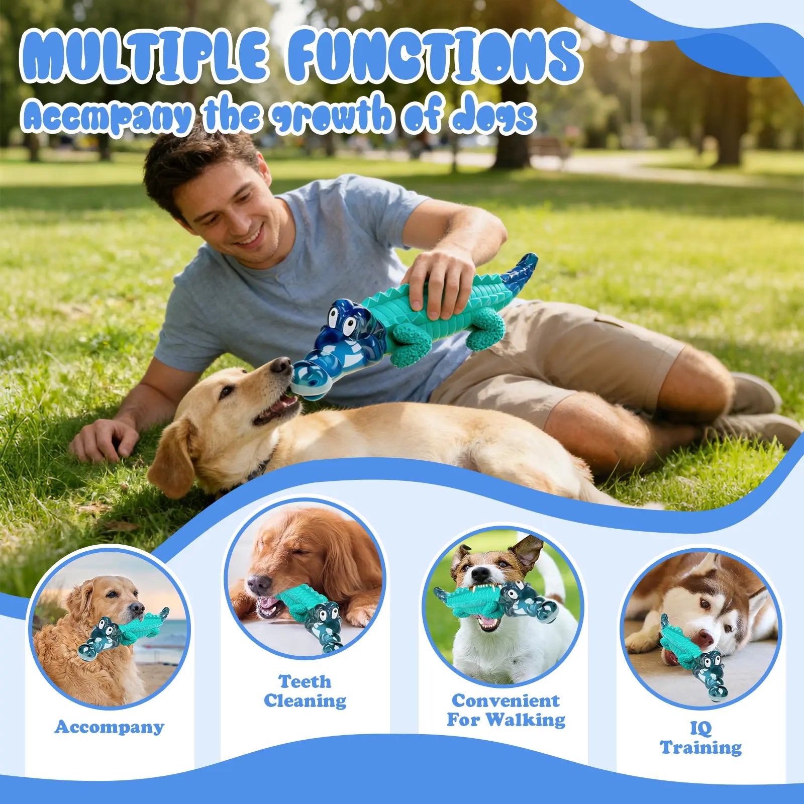 Fuufome Indestructible Dog Chew Toys Forfuufome Aggressive Chewers - Large Alligator Design with Milk Aroma for Large Dogs to Reduce Anxiety and Boredom
