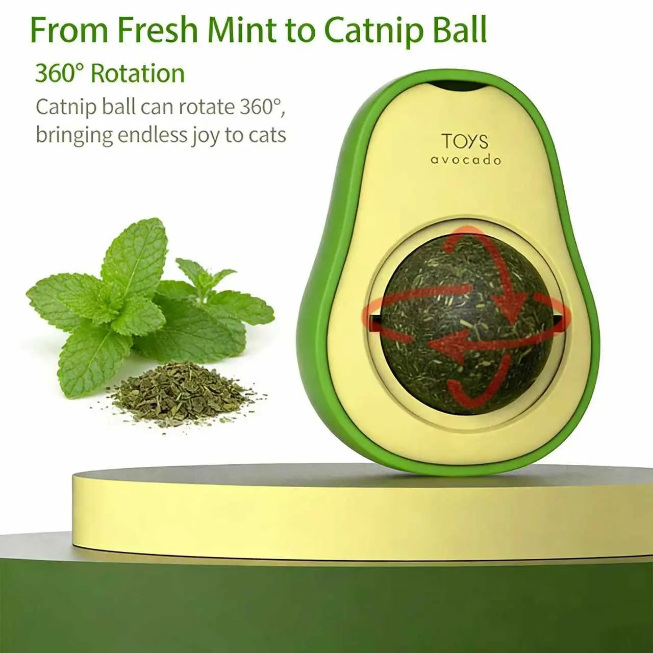 Wall-Mounted Catnip Chew Toy | 360° Spinning Ball for Cats’ Dental Care & Fun Interactive Multi-Tier Cat Cat Stuff for Indoor