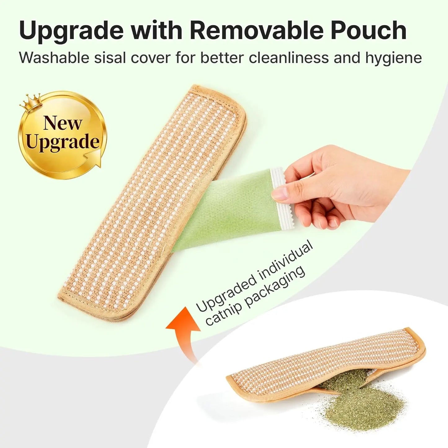 Cat Toys Pack of 2 , A+ Organic Catnip, Soft Sisal Material Indoor Kitten Scratching and Kicker Toys, Drives Bored Cats Crazy with Fun Interactive Chew