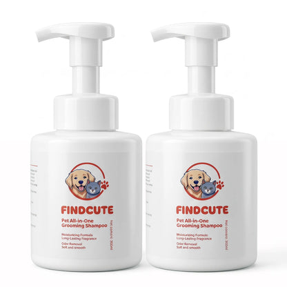 FINDCUTE 10Oz Animal All-In-1 Grooming Shampoo - Pet Grooming Products for Dogs & Cats, Odor Removal, Dirt Cleaning, Itch Relief, Tangled Hair Softening, Moisturizes Coat, Long-Lasting Fresh Scent