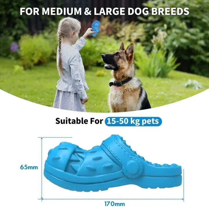 Pceotllar Dog Toys for Aggressive Chewers Large Breed, Slipper Shape Squeaky Dog Chew Toys for Aggressive Chewers Puppies Medium Large Dogs, Blue