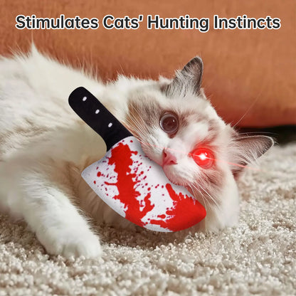 Zoozoo 8PCS Halloween Cat Catnip Toys Set for Cats & Kittens, Assorted Shapes Plush with Crinkle Paper, Durable Bite-Resistant Fabric, Interactive Play for Battling, Biting, Chasing (Knives)