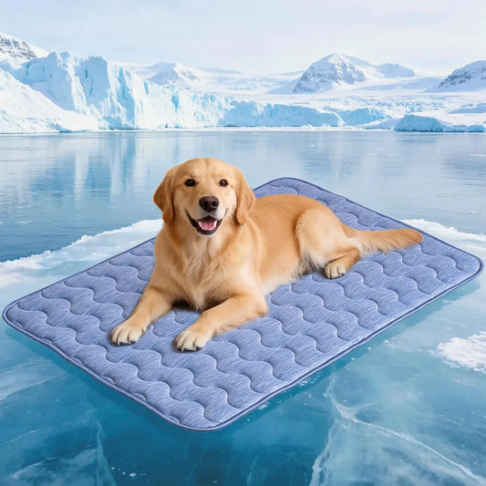 Premium Cooling Mat for Large Dogs - Extra Thick & Durable Gel-Free Pet Cooling Pad, Safe Non-Slip Washable Summer Blanket for Crate & Home