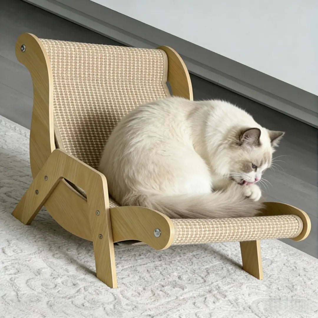 Multi-Functional Cat Scratching Board Rocker Bed, Natural Jute Material for Scratching and Relaxing, Indoor/Outdoor Pet Furniture 53X33X32 Cm