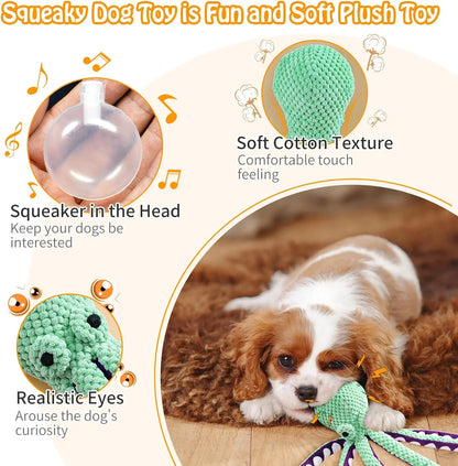 MRWJ Interactive Chew Plush Dog Toys - Chewable Squeak Toys, Durable Fabric, Soft Sound-Producing Mechanism for Large Dogs, Interactive Squeak Toys