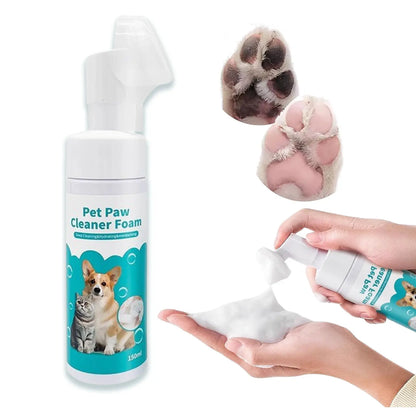 Ultimate No Rinse Dog Paw Cleaner & Puppy Paw Washer - Easy-to-Use Silicone Brush with Gentle Plant-Based Foam - 150ml Natural Oils for Cats & Pets
