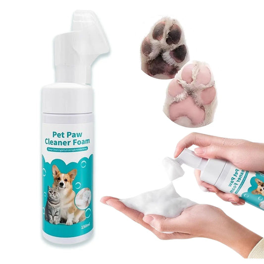 Ultimate No Rinse Dog Paw Cleaner & Puppy Paw Washer - Easy-to-Use Silicone Brush with Gentle Plant-Based Foam - 150ml Natural Oils for Cats & Pets