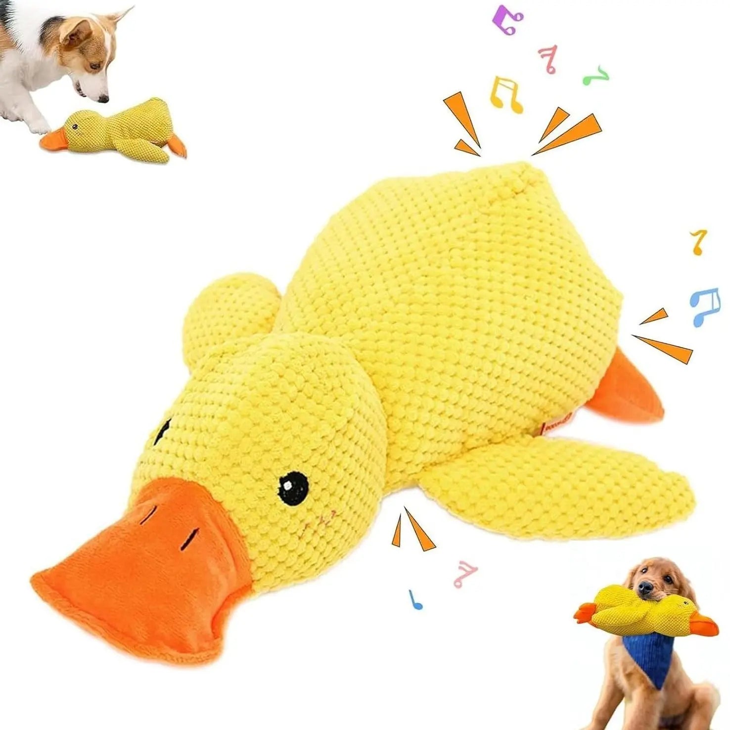 MRWJ Interactive Chew Plush Dog Toys - Chewable Squeak Toys, Durable Fabric, Soft Sound-Producing Mechanism for Large Dogs, Interactive Squeak Toys