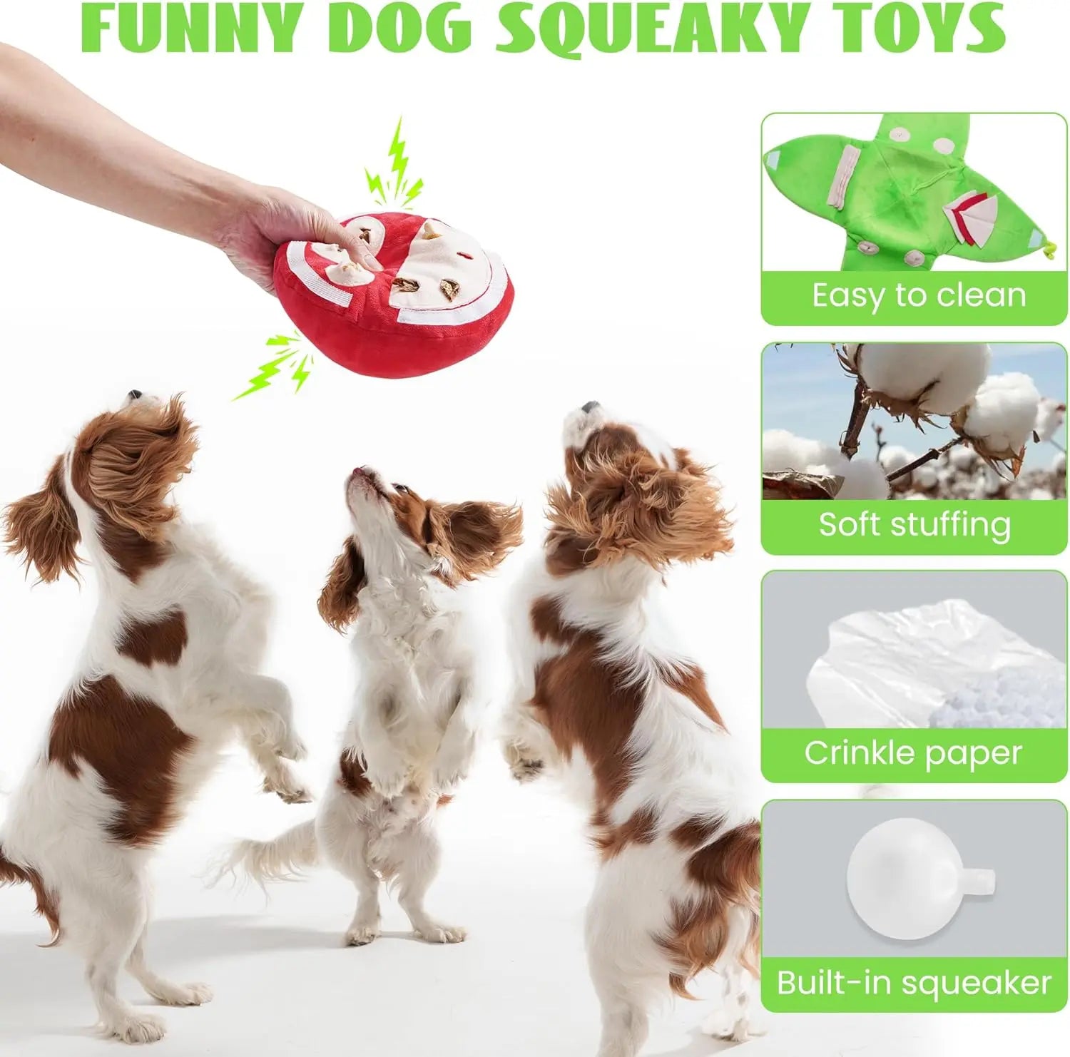 Nocciola 4-In-1 Watermelon Dog Enrichment Toys, 3 Squeaky Slices with a Rind Snuffle Mat for Treats Hunting Fun, Hide and Seek Puzzle Toy for All Breeds Interactive Chew