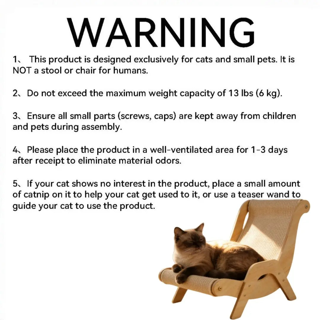 Multi-Functional Cat Scratching Board Rocker Bed, Natural Jute Material for Scratching and Relaxing, Indoor/Outdoor Pet Furniture 53X33X32 Cm