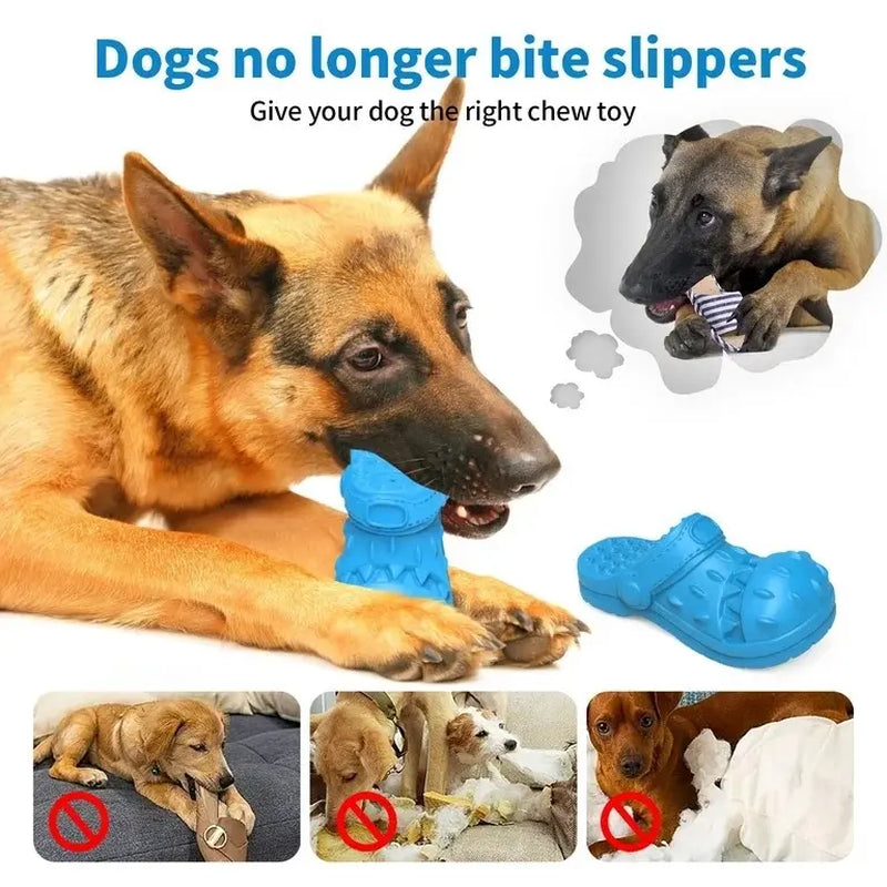 Pceotllar Dog Toys for Aggressive Chewers Large Breed, Slipper Shape Squeaky Dog Chew Toys for Aggressive Chewers Puppies Medium Large Dogs, Blue