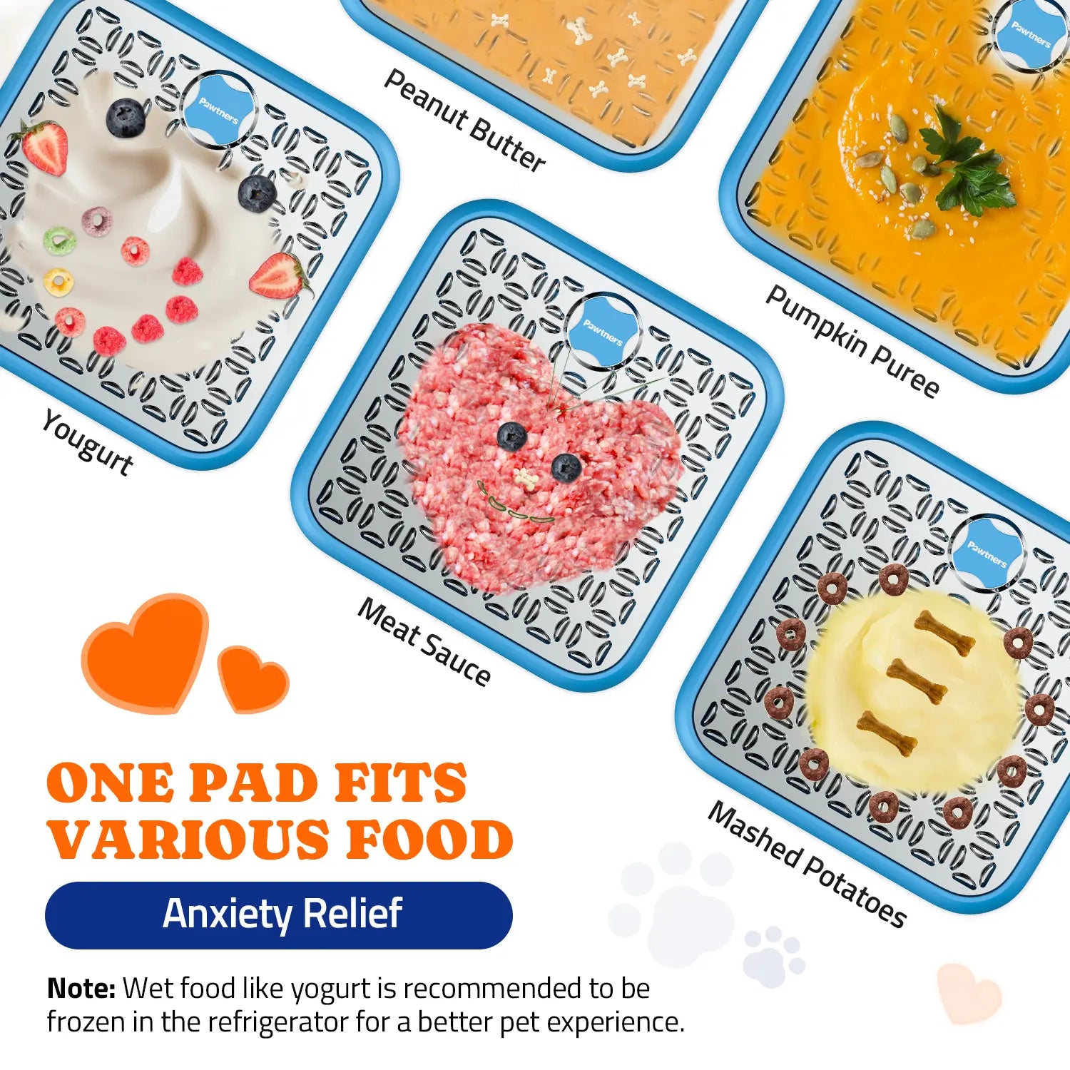 Pawtners Stainless Steel Dog Lick Mat - Large Slow Feeder Anti-Slip Feeding Mat, Stress-Reducing Anxiety Aid, No-Spill Pad for Liquid Treats (Bone Broth, Yogurt), Post-Op Care Calming Accessory with Spatula & Brush, Anti-Slip Feeding Mats
