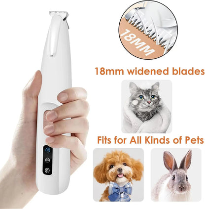 Dog Grooming Kit - Low Noise Paw Grooming: Paw Trimmers Vs. Face Trimmers,Rechargeable Cordless Clippers for Thick Matted Curly Hair, Professional Pet Shaver for Dogs & Cats at Home