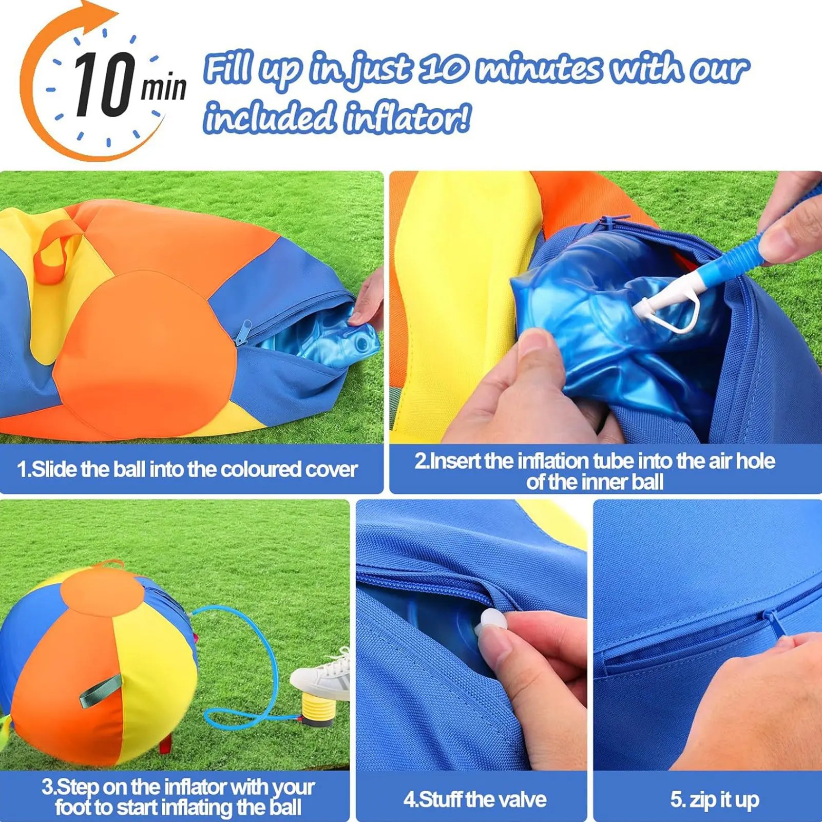 Explorinox 9.8In Heavy-Duty Herding Ball for Dogs with Anti-Burst Core & Dog-Friendly Handles Jumbo Size 25Cm Diameter Perfect for Active Play Exercise
