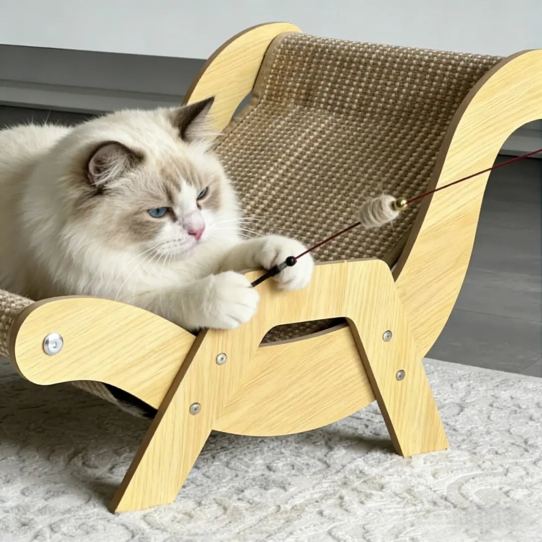 Multi-Functional Cat Scratching Board Rocker Bed, Natural Jute Material for Scratching and Relaxing, Indoor/Outdoor Pet Furniture 53X33X32 Cm