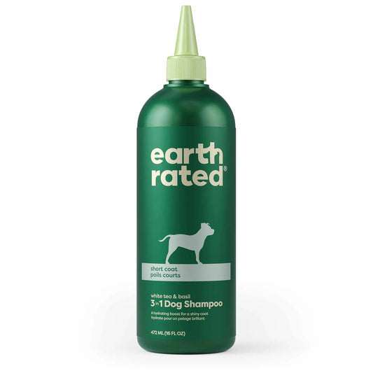 Earth Rated 3 in 1 Dog Shampoo for Short Coat 16Oz - Gentle Formula with Glycerin for Moisturizing & Deodorizing
