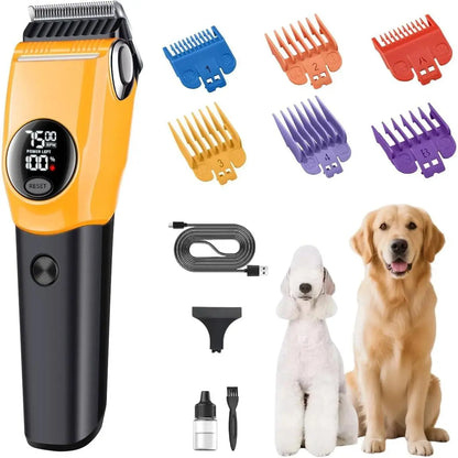 Dog Grooming Kit - Low Noise Paw Grooming: Paw Trimmers Vs. Face Trimmers,Rechargeable Cordless Clippers for Thick Matted Curly Hair, Professional Pet Shaver for Dogs & Cats at Home