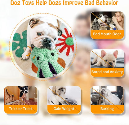 MRWJ Interactive Chew Plush Dog Toys - Chewable Squeak Toys, Durable Fabric, Soft Sound-Producing Mechanism for Large Dogs, Interactive Squeak Toys
