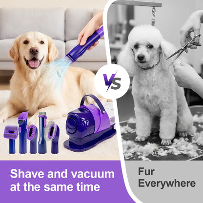 Anlecity Professional Dog Grooming Vacuum with 3 Suction Modes, 6-In-1 Pet Groomer Kit with 3L Large Cup, Cordless Electric Clippers & 5 Grooming Tools, High-Efficiency Pet Hair Removal System for Dogs & Cats