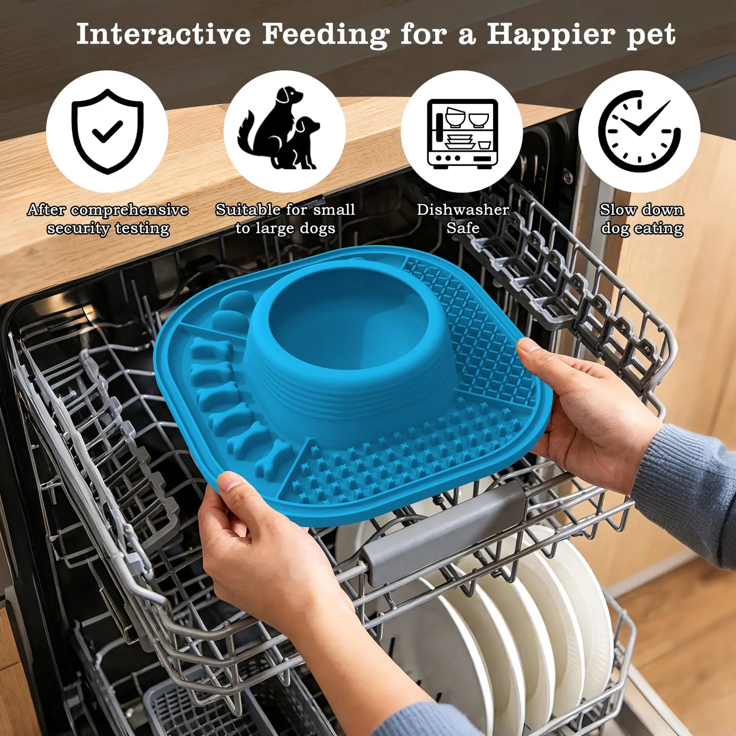 Pawlove Slow Feeder Bowl - Anti-Slip Ball-In Design, 3/4 Cup Capacity for Liquid Treats, Bone Broth, Yogurt, Anxiety Relief, Dishwasher Safe, Easy Wash - Post-Op Lick Toy for All Dog Breeds | Pet Supplies, Dog Accessories