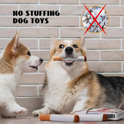 Nocciola 3 Pack Squeaky Camel Chewgarette Dog Toys with a Box, Interactive Plush Toys for Small Medium Dogs Pitbull Frenchie, Share a Puff with Pup