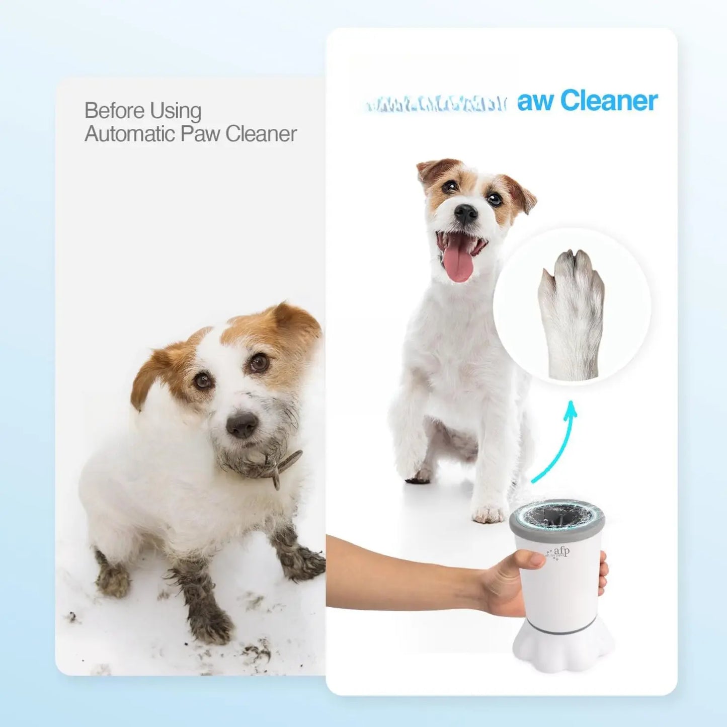 ALL for PAWS Electric Dog Paw Cleaner - Portable Mud Washer with Soft Silicone Brush, Two Speed Options & Suction Cup Base