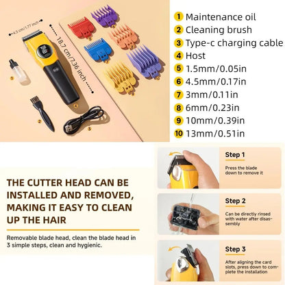 Dog Grooming Kit - Low Noise Paw Grooming: Paw Trimmers Vs. Face Trimmers,Rechargeable Cordless Clippers for Thick Matted Curly Hair, Professional Pet Shaver for Dogs & Cats at Home