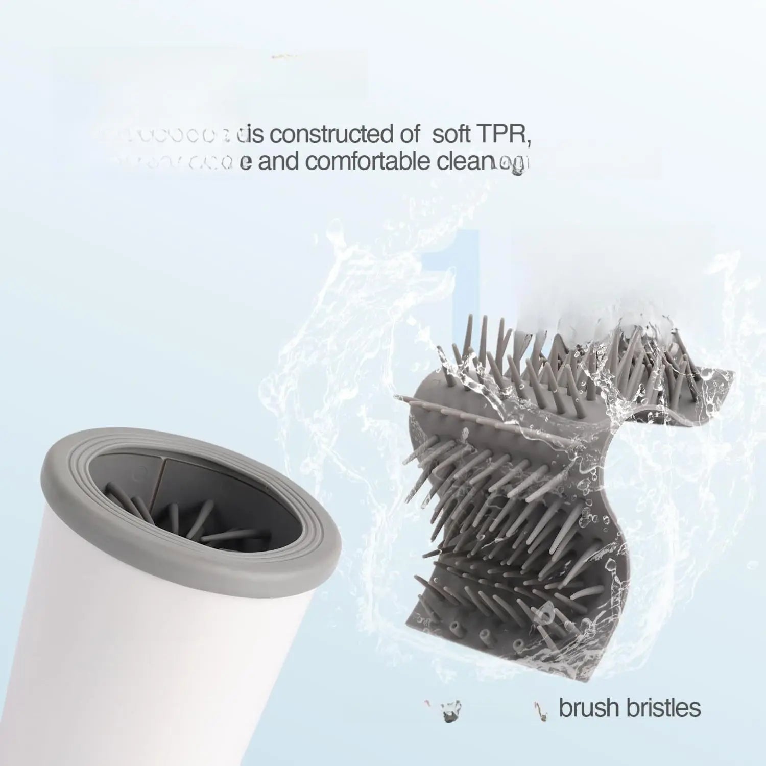 ALL for PAWS Electric Dog Paw Cleaner - Portable Mud Washer with Soft Silicone Brush, Two Speed Options & Suction Cup Base
