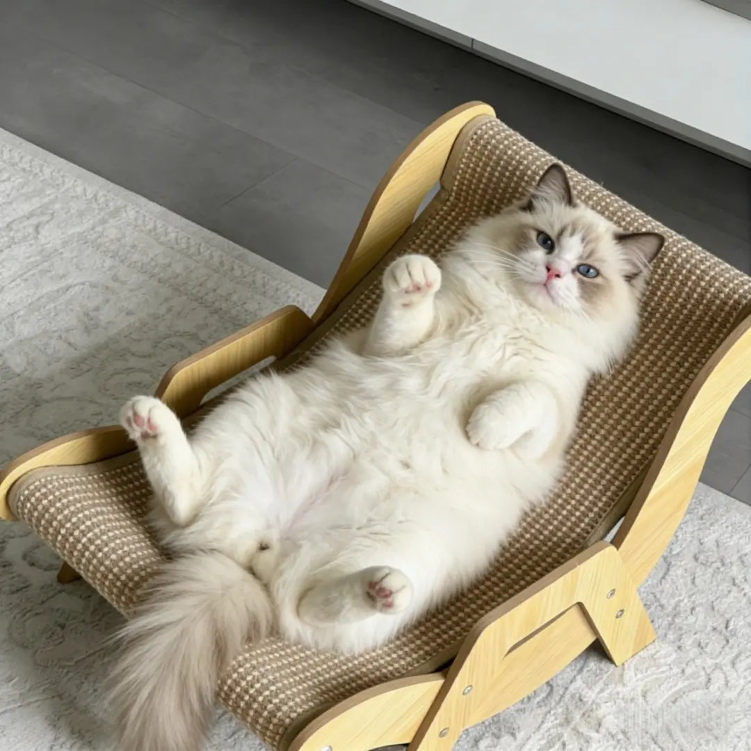 Multi-Functional Cat Scratching Board Rocker Bed, Natural Jute Material for Scratching and Relaxing, Indoor/Outdoor Pet Furniture 53X33X32 Cm
