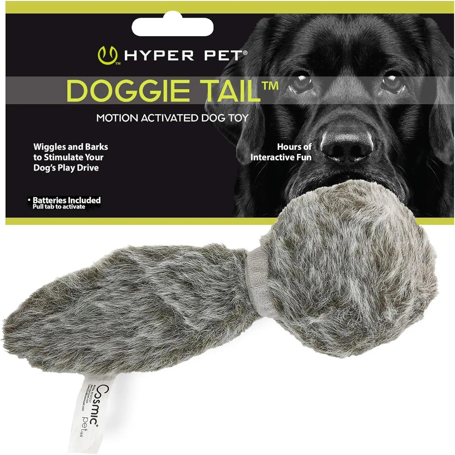 Doggie Tail Interactive Plush Dog Toys (Wiggles, Vibrates, and Barks, Stimulating Play)